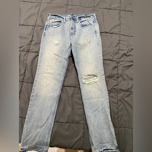 Pacsun light washed blue ripped jeans. Slim fit. Size 31x32